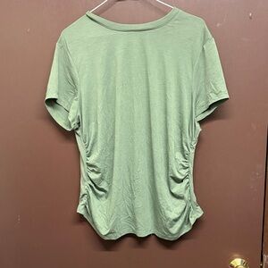 Sofia by Sofia Vergara Green Ruched Short Sleeve Tee